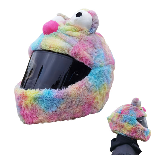 Multi Coloured Cartoon Plush Helmet Cover