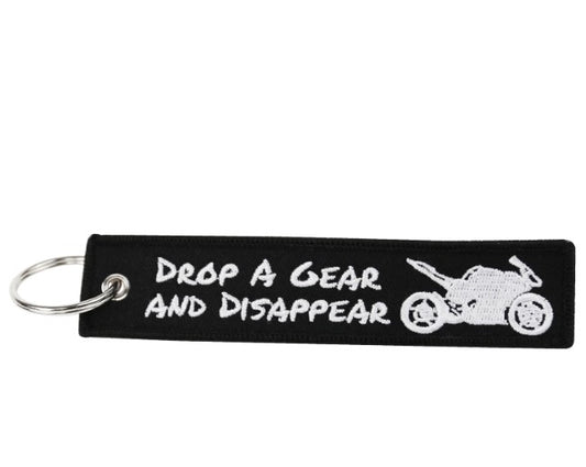 Drop a Gear And Disappear Bike Key Tag