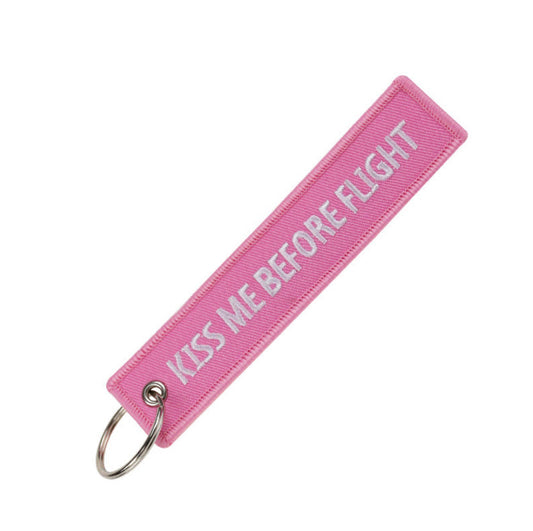 Kiss Me Before Flight Key Tag