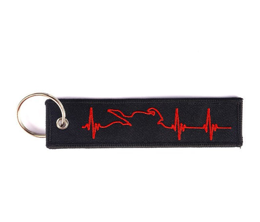 Red Heartbeat Key Tag