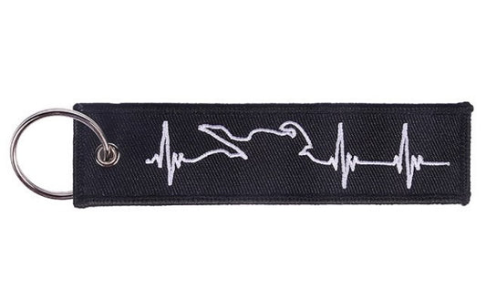 White Heartbeat Key Tag